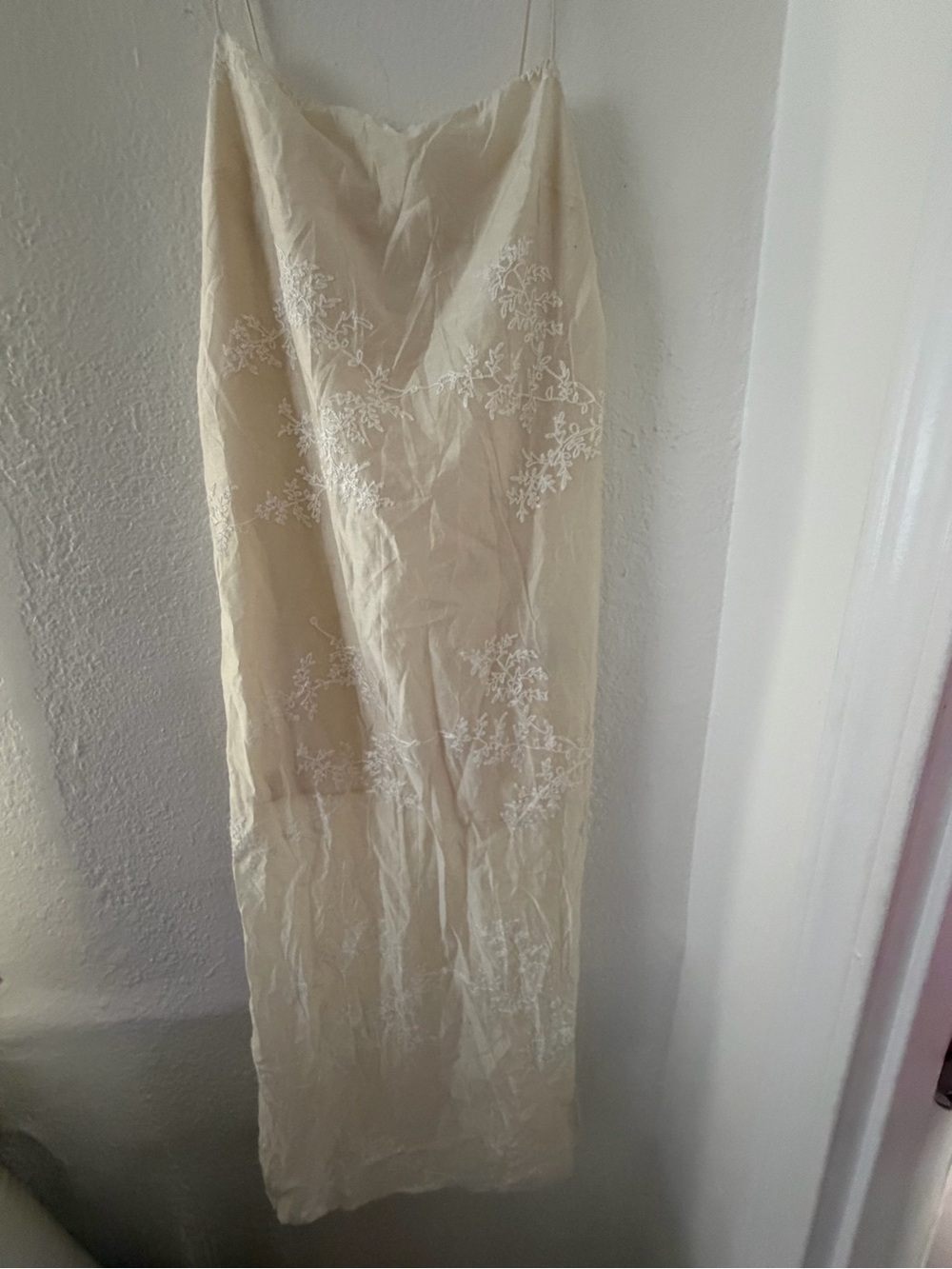 H&M Cream Embroidered Floral Dress